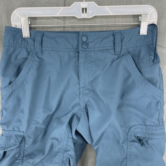 The North Face Shorts Womens 6 Blue 100% Nylon Outdoors Hiking Logo Camping - Picture 2 of 14
